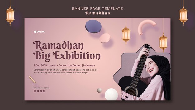 Beautiful Ramadan Horizontal Banner – Free Download