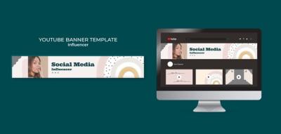 Social Media Influencer YouTube Banner Template – Free Download