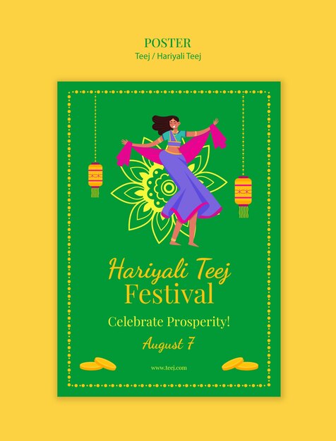 Hariyali Teej Celebration Template – Free to Download PSD