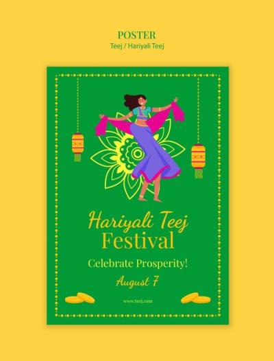 Hariyali Teej Celebration Template – Free to Download PSD