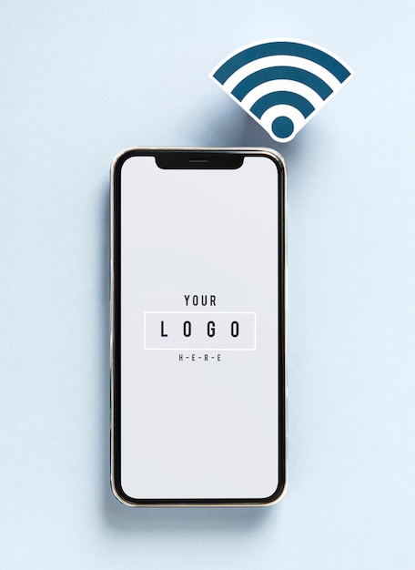 Mobile Phone Featuring WiFi Icon – Free Download