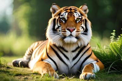 A Tiger Laying on the Grass – Free Stock Photo for Download