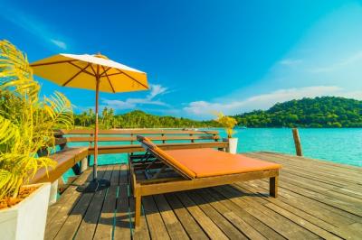 Beautiful Tropical Beach and Sea with Coconut Palm Tree in Paradise Island – Free Download