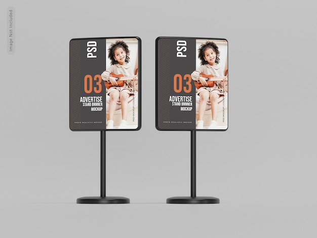 Advertisement Stand Banner Mockup – Free Download