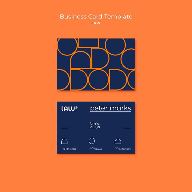 Professional Law Template Design Business Card – Free Download