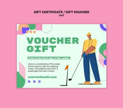 Golf Gift Card Template Design – Download Free Stock Photo