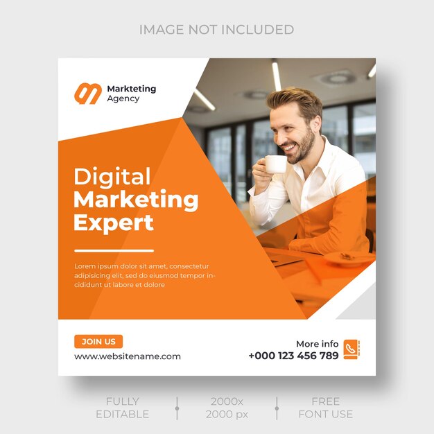 Digital Marketing Social Media & Instagram Post Banner Template – Free Download