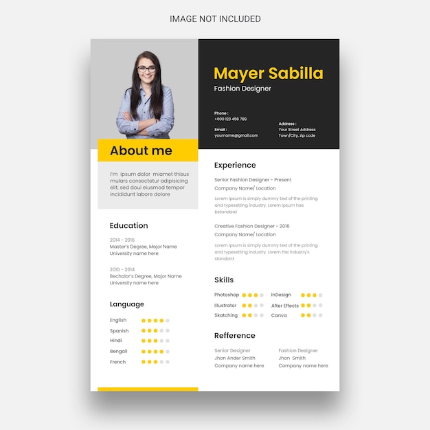 Clean & Minimal Resume or CV Design Template – Free Download