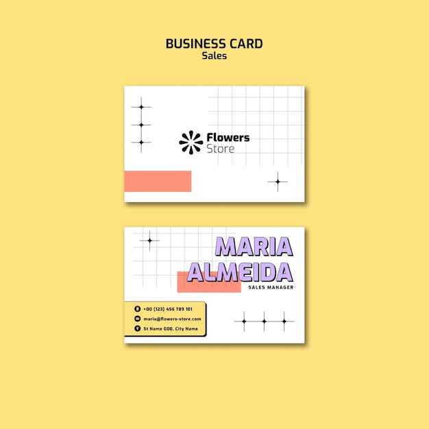 Hand Drawn Sales Business Card Template – Download Free Stock Photo