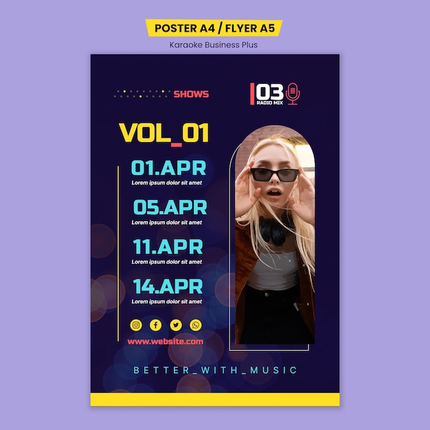 Karaoke Party Poster Template – Free Download