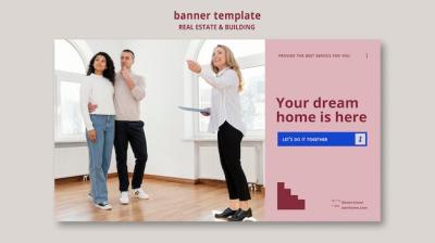 Horizontal Banner for Real Estate and Building – Free Download