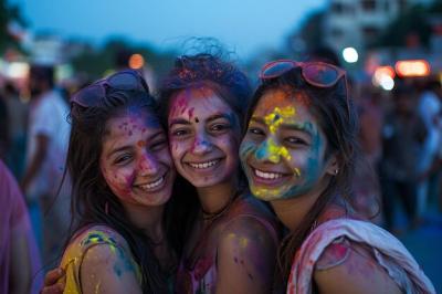 A Group of Young Women Covered in Colored Paint – Free Stock Photo, Download for Free