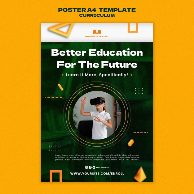 Vertical Poster Template for School Curriculum Subjects – Free Download