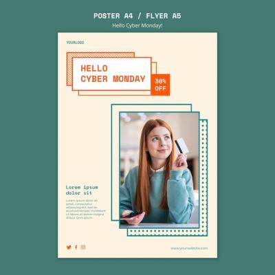 Vertical Poster Template for Cyber Monday Clearance – Free Download