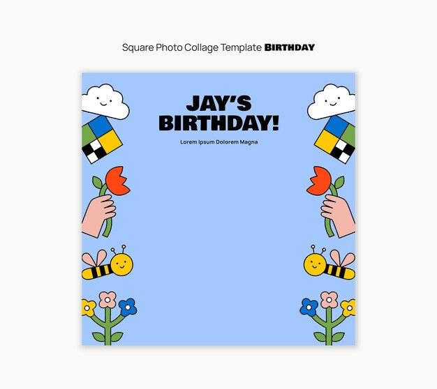 Boy Birthday Template Design – Free Download