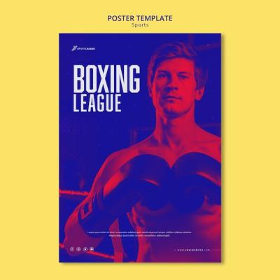 Boxing Male Athlete Poster Template – Free Download