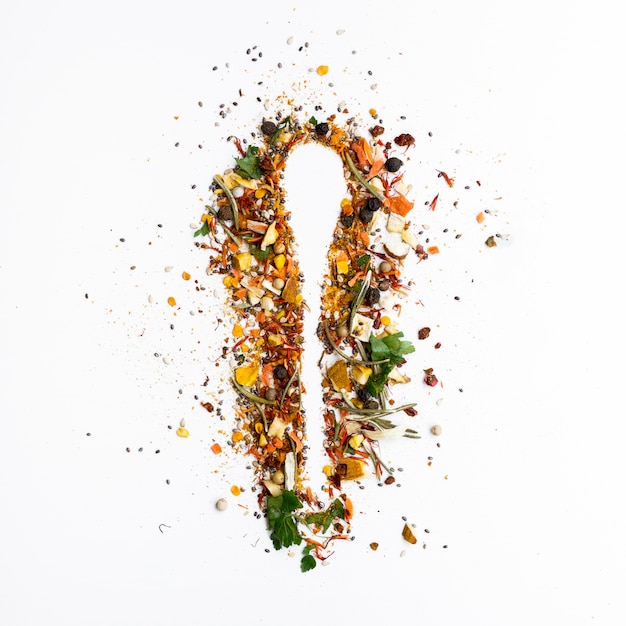 Silhouette of a Spoon Made of Spices – Free Stock Photo for Download