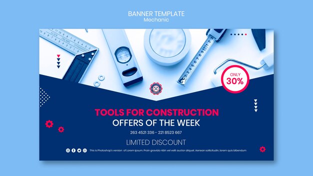 Mechanic Concept Banner Template – Free Download