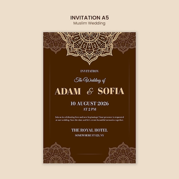 Muslim Wedding Template Design – Free Download