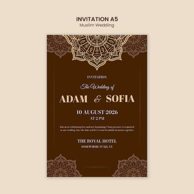 Muslim Wedding Template Design – Free Download