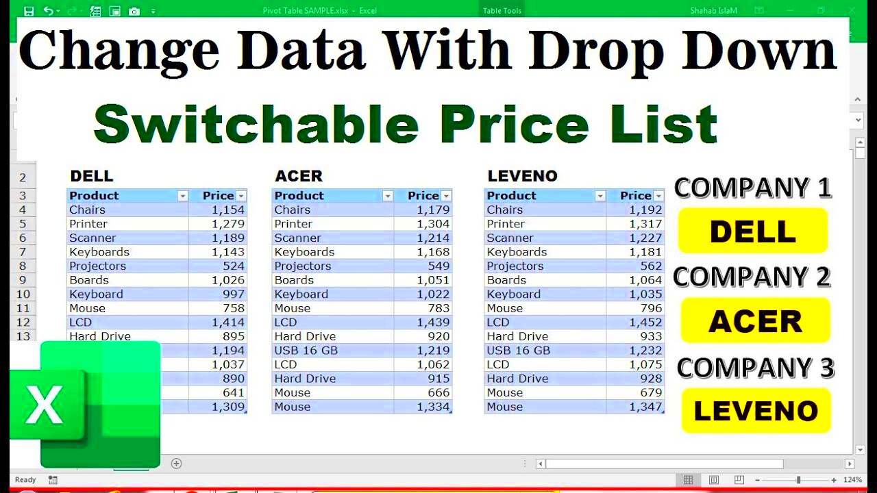 how to make a pricing sheet in excel YouTube