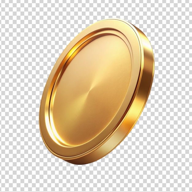 A Golden Coin with a Hole in the Center on Transparent Background – Free Stock Photo for Download