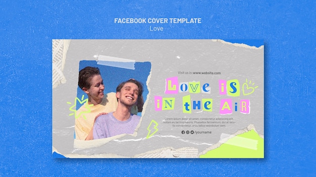 Textured Love Facebook Cover Template – Free Download