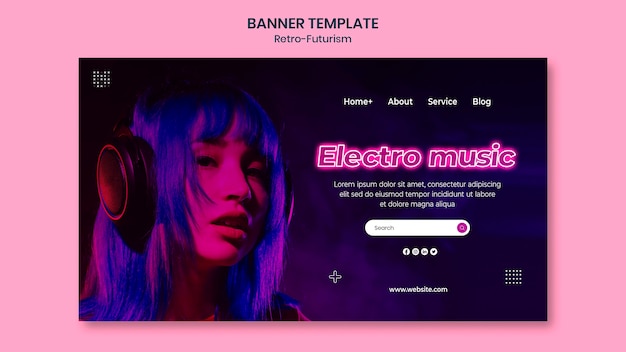 Retro-Futurism Banner Template – Free Download