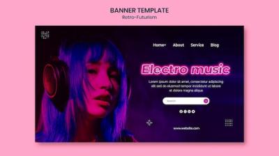 Retro-Futurism Banner Template – Free Download