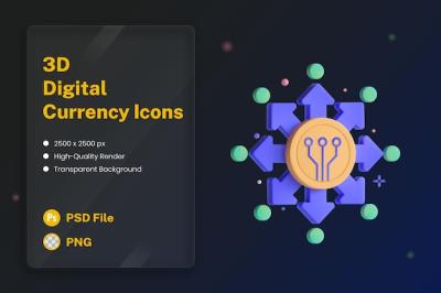 Decentralized Finance 3D Icon Illustration – Free Download