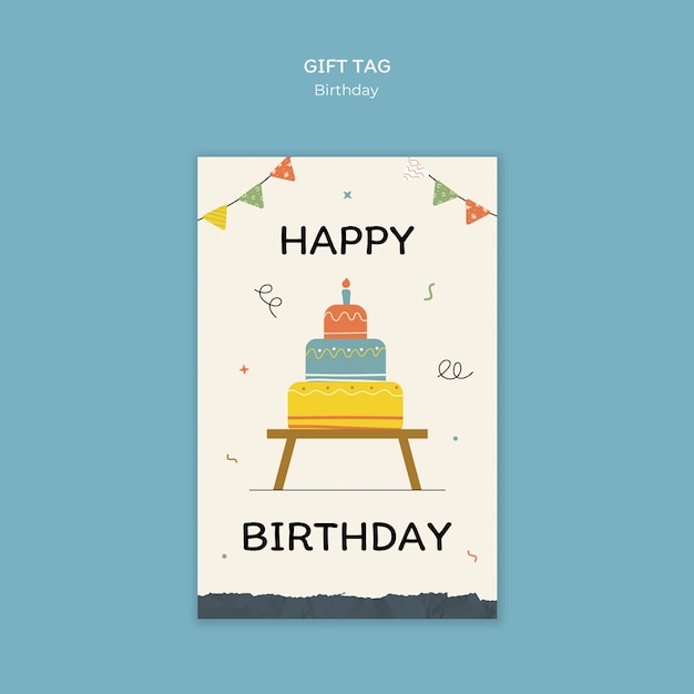 Happy Birthday Celebration Gift Tag Template – Free Download