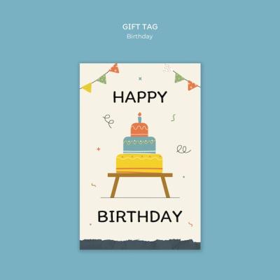 Happy Birthday Celebration Gift Tag Template – Free Download