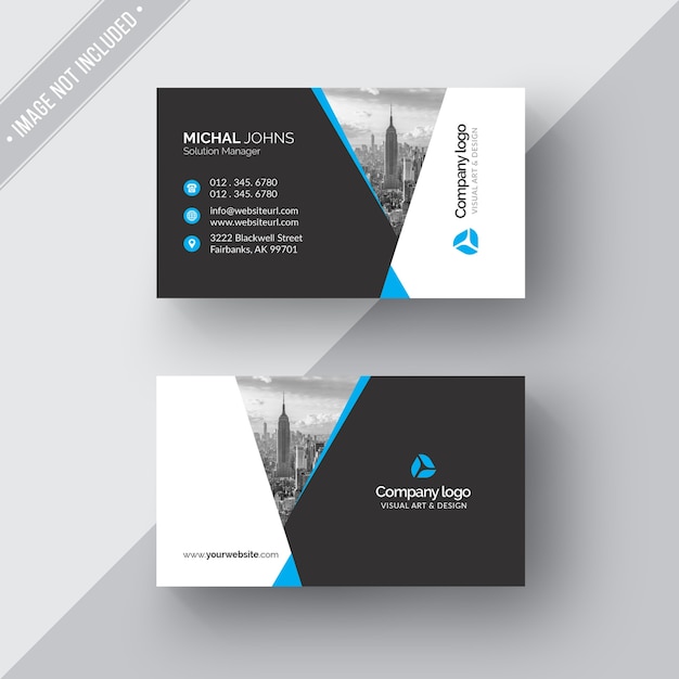 Black and White Business Card Design – Free Download