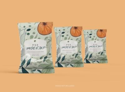 3D Render Mockup for Snack Chips, Cookies, Peanuts, and Candy Packaging – Free Download