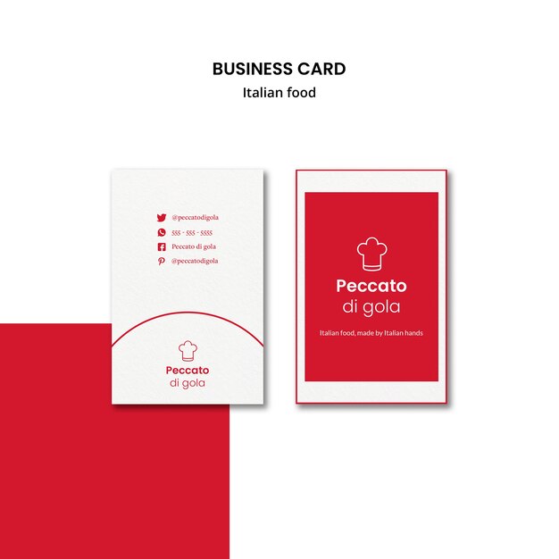 Italian Cuisine Business Card Design – Free Download