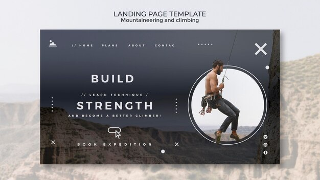 Mountaineering and Climbing Landing Page Design Template – Free Download