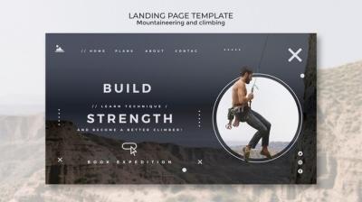 Mountaineering and Climbing Landing Page Design Template – Free Download