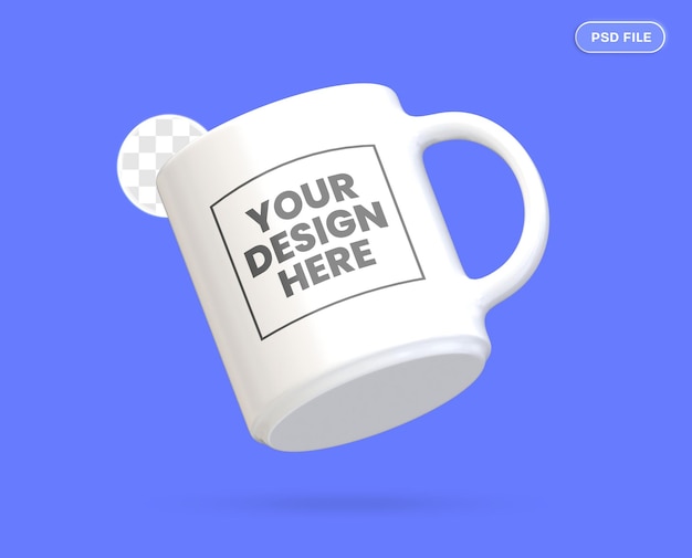 Realistic White Mug Mockup with Customizable Designs – Free to Download