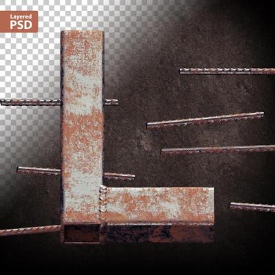 3D Letter Crafted from Welded Grunge Metal Pipes – Free Download