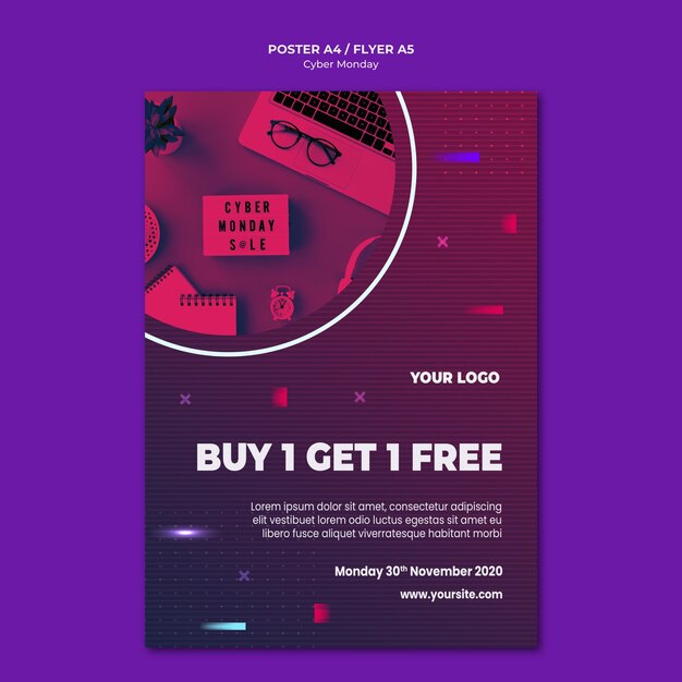 Cyber Monday Poster Template – Free Download