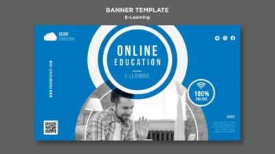 E-learning Horizontal Banner Template – Download Free Stock Photo