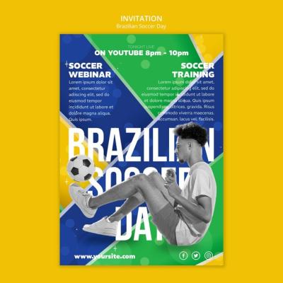 Brazilian Football Invitation Template – Free Download PSD