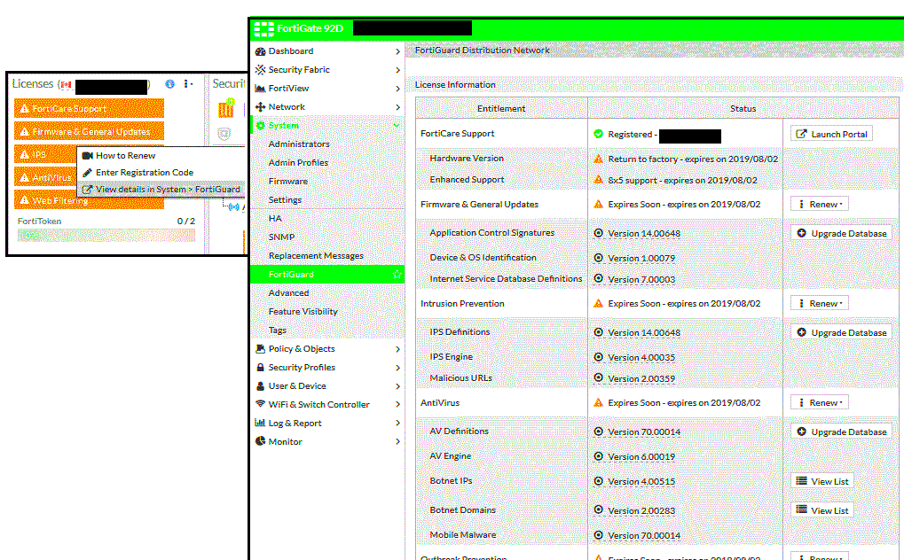 How to import FortiGuard Service Updates if licenc Fortinet Community