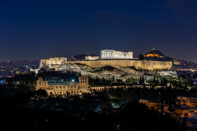 Athens Night View of the Acropolis Parthenon – Free Download