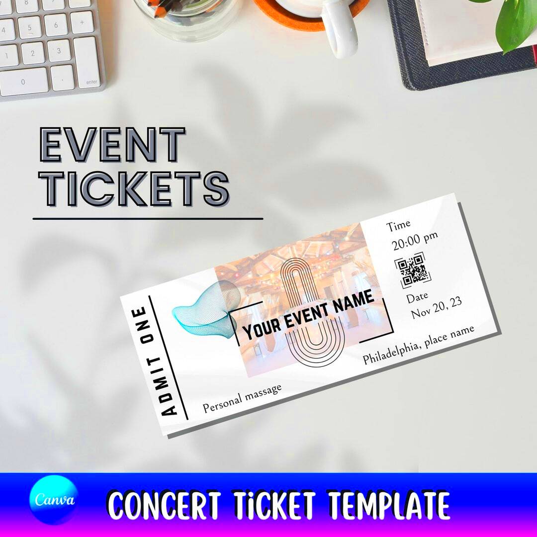 Editable Ticket Even Custom Ticket Canva Editable Template Printable 