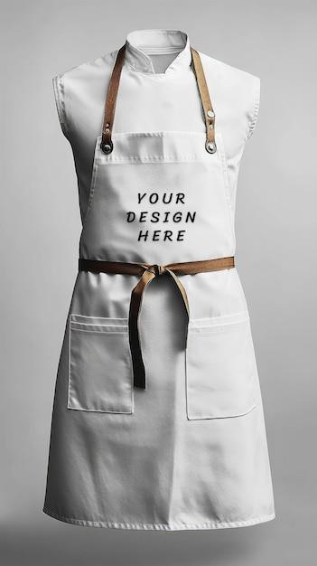 White Apron Mockup for Creative Projects – Free Download