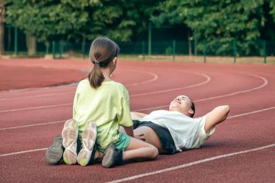 Mother and Daughter Enjoy Outdoor Sports at the Stadium – Free Stock Photo, Download Free