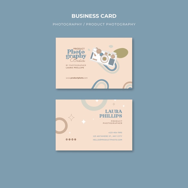 Flat Design Photography Business Card Template – Free Download