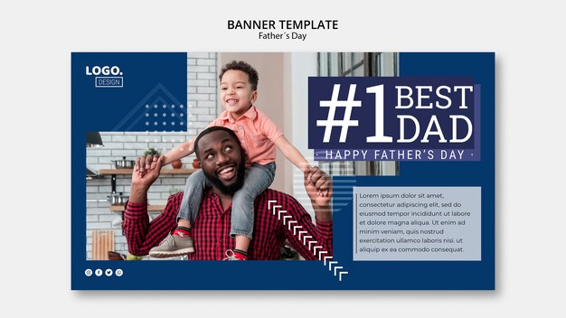 Happy Father’s Day Banner Template – Free Download