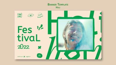 Flat Design Holi Festival Template – Download Free Stock Photo